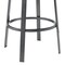 Armen Living Neura Swivel Counter or Bar Stool in Black Finish with Gray Faux Leather 840254333482 - alternate 5